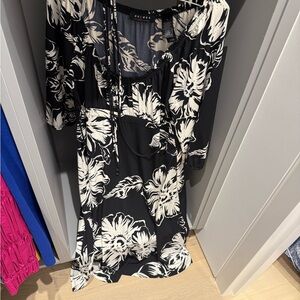 Floral Black and White Women's Top